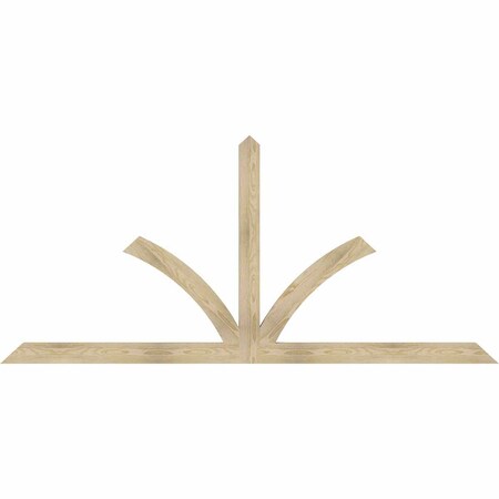 Ekena Millwork Richland Rough Sawn Timber Gable Bracket, Douglas Fir, 96"W x 44"H x 2"D x 4"F, 11/12 Pitch GBW096X44X0204RIC00RDF